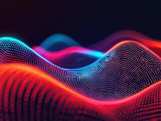 Aufkleber - Dynamic visual waves of colorful light digital art abstract background vibrant atmosphere close-up view