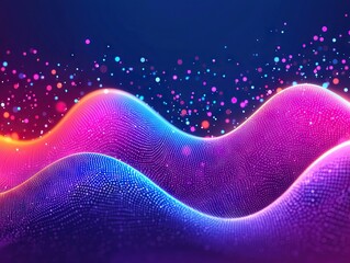 Aufkleber - Dynamic colorful waves abstract digital art vibrant background contemporary design artistic concept
