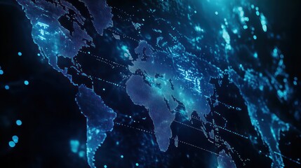 Poster - Global network map, digital world connections, graphic background, presentation use