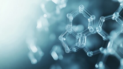 Poster - Abstract molecular structure, science background, digital art, for educational use
