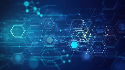 Poster - Abstract digital network technology background
