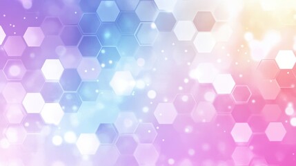 Poster - Abstract hexagons, pastel colors, glowing light background, design element, graphic