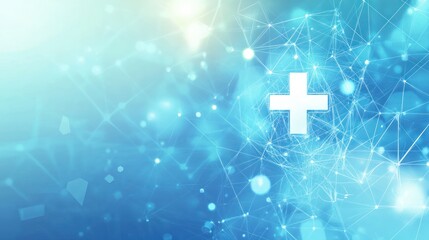 Poster - Abstract medical technology background with plus sign