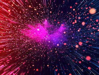 Aufkleber - Dynamic particle burst visualization digital art abstract colorful space high-tech energetic effects