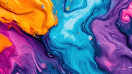 Poster - A vibrant abstract fluid art piece showcasing swirling colors in mesmerizing patterns.