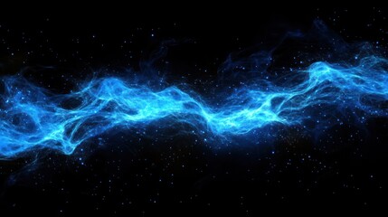 Poster - Abstract blue energy flow in dark space