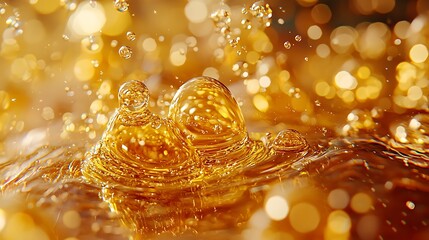 Aufkleber - Golden Liquid Splash Close Up