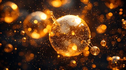 Aufkleber - Golden Sphere in Sparkling Dark