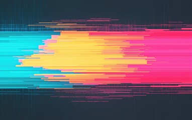 Poster - Vibrant abstract lines in blue, yellow, and pink create a dynamic visual experience.