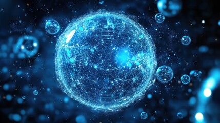Poster - Abstract sphere network technology background