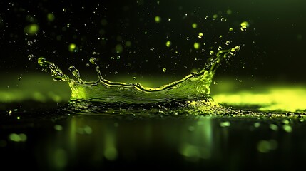 Poster - Green Liquid Splash Macro Shot (1)
