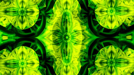 Poster - Vibrant green floral patterns create a mesmerizing visual tapestry in an abstract design.