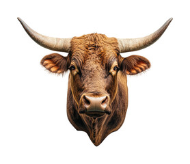wild bull in nature animal portraits isolated on transparent background png