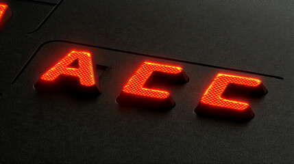 Poster - Illuminated acc signage urban setting graphic design nighttime close-up modern aesthetic