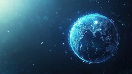 Poster - Digital Earth Globe in Space Background