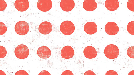 Aufkleber - Vintage-inspired red grunge polka dots repeating across transparent surface, creating textured retro graphic element