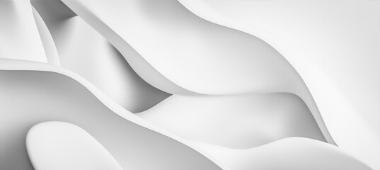Poster - Abstract white background with waves