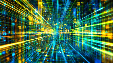 Poster - Dynamic data flow visualization digital realm graphic design futuristic environment abstract viewpoint technology concepts