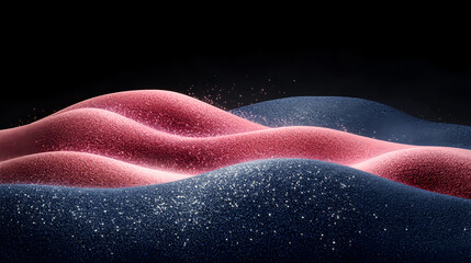 Aufkleber - Fluid motion art abstract landscape digital artwork dark environment aesthetic view modern concept for visual impact