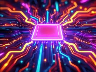 Aufkleber - Exploring the vibrant world of circuitry digital realm abstract art colorful technology close-up view innovation