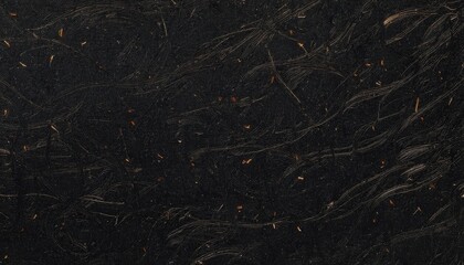 Poster - dark textured organic fiberboard background with golden brown plant particles and intricate linear patterns for design

