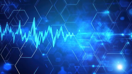 Poster - Abstract digital waveform graphic, technology background, futuristic design