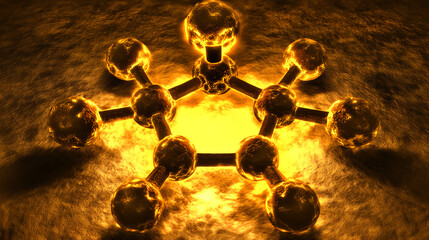 Poster - Exploring molecular structures scientific laboratory 3d graphics futuristic environment close-up chemistry concepts