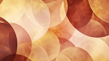 Wall Mural - Wallpaper with semi-transparent circles in burnt sienna resembling an out-of-focus lens effect