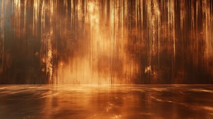 Wall Mural - Backdrop with glowing golden mist swirling over brown and rust colors evoking retro mysticism