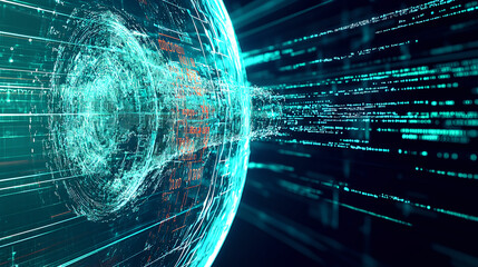 Poster - Exploring digital transformation trends global technology landscape infographic futuristic view data visualization