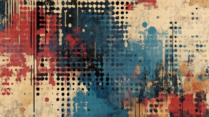 Wall Mural - Wallpaper resembling a worn-out comic book page with jagged speed lines and faded ink splotches