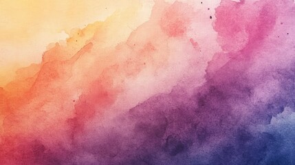 Poster - Vibrant Watercolor Abstract Background with Gradients of Orange, Pink, Purple, and Blue Shades for Creative Design and Artistic Projects