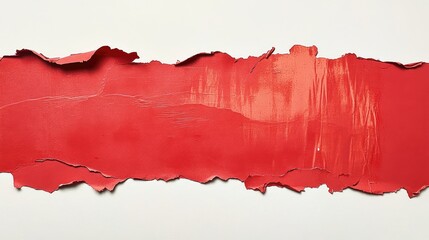Poster - Abstract Red Torn Paper Texture on White Background Highlighting Artistic Design Elements for Creative Projects and Visual Appeal