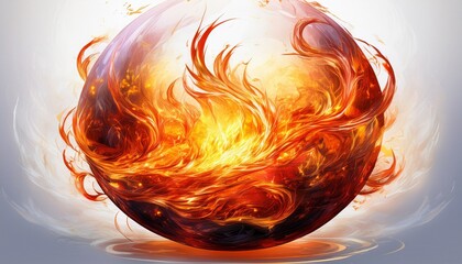 Wall Mural - fire in the shape of a heart