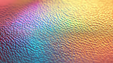 Poster - Abstract close-up of a colorful textured surface featuring vibrant hues and shades resembling an artistic leather background with a soft sheen and iridescent quality.