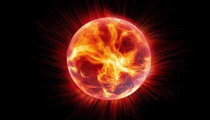 Wall Mural - fiery explosion with fire and flames