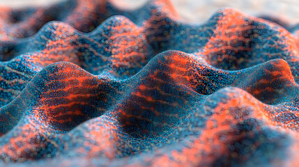 Poster - Dynamic wave pattern textures abstract art installation digital art modern environment close-up view visual concept
