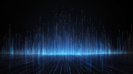 Poster - Abstract digital city, futuristic cityscape, technology background, presentation backdrop