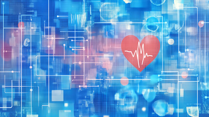 Poster - Health monitoring technology digital landscape infographic medical environment abstract viewpoint vital signs concept