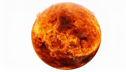 Wall Mural - burning ball on black background