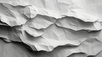 Poster - Textured Waves of Crumpled White Paper Creating an Abstract Background Ideal for Minimalist Design, Print Media, or Surface Textures in Contemporary Architecture Projects