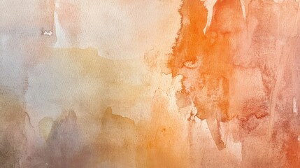 Poster - Soft Abstract Watercolor Background with Subtle Tones of Orange, Beige, and Light Brown, Perfect for Design and Creative Projects, Textures, and More
