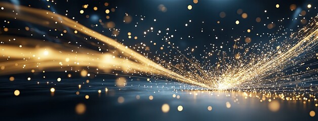 Poster - A close-up of laser cutting metal, showcasing sparks and vibrant light effects during a precision manufacturing process