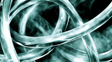 Aufkleber - Dynamic abstract flowing lines digital art high-contrast motion effect close-up contemporary design