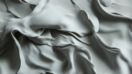Poster - Soft and Flowing Gray Fabric Texture with Elegant Drapery and Subtle Shadows for Background or Surface Design Inspiration