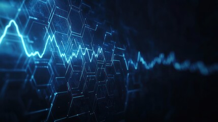 Poster - Abstract digital data stream, futuristic interface, dynamic data flow