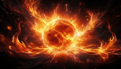 Wall Mural - fiery explosion with alpha