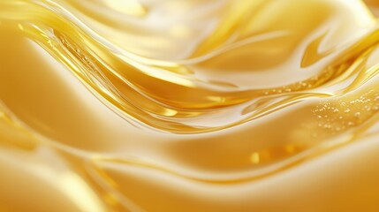 Poster - Flowing Golden Liquid Background with Smooth Curves and Soft Reflections Ideal for Texture, Design, and Creative Projects in Art and Media Incorporating Warm Tones