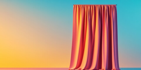 Poster - Gradient Performance Curtain Immersive Digital Stage Design with Vibrant Minimalist Aesthetic - Creative Production and Experiential Marketing Concept