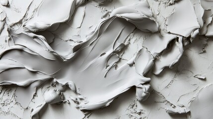 Poster - Textured Grey Surface with Smooth, Flowing Lines and Intricate Patterns Created by Thick Application of Creamy Material with a Matte Finish